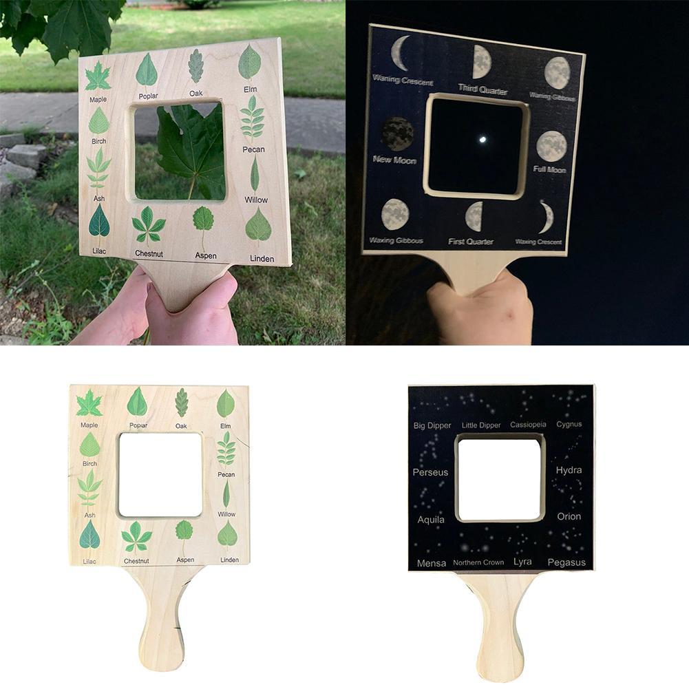 4pcs Nature Guide Finder Nature Viewfinder Double Sided Tool Identify Common Cloud Types And Foliage Wood Drawing Painting Aids
