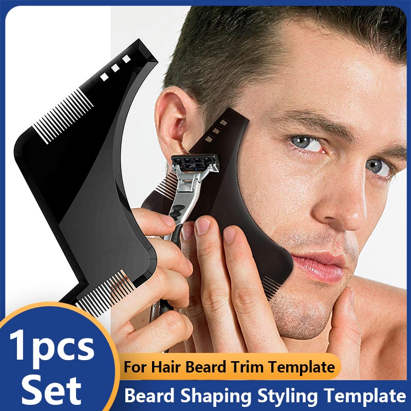 Peine moldeador de barba para hombre, cepillo de pelo para pelo, recortador de barba, plantilla, herramientas de estilismo para salón de belleza,