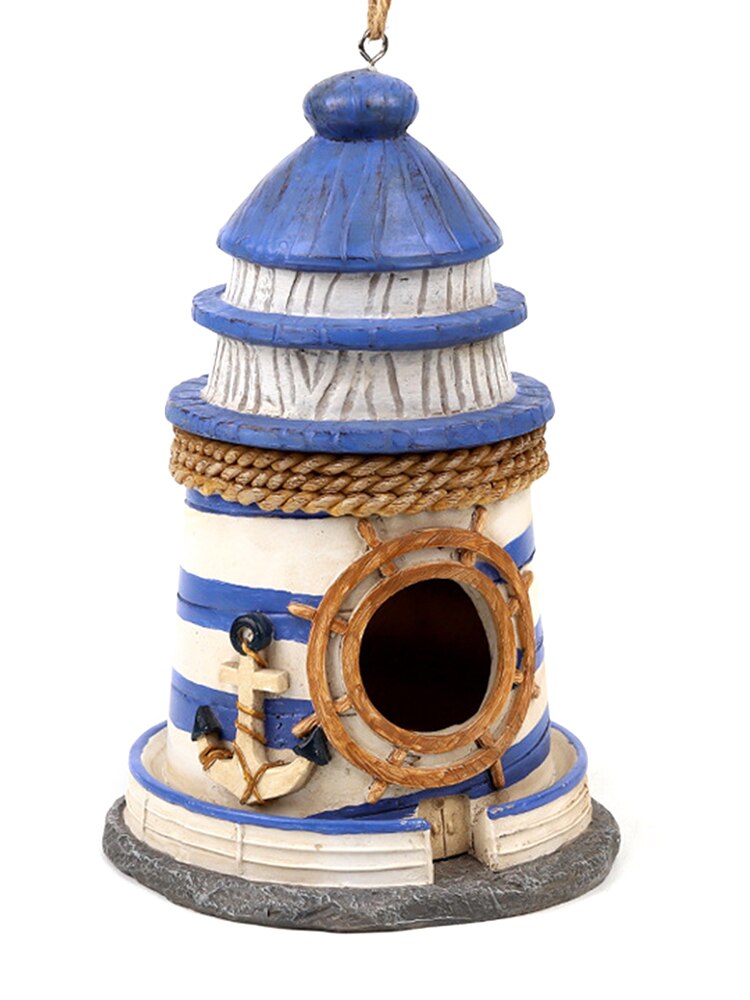 Bird House Bird Box Resin Bird House Garden Decor Bird House Hanging Bird Nesting Hut Resin Decoration