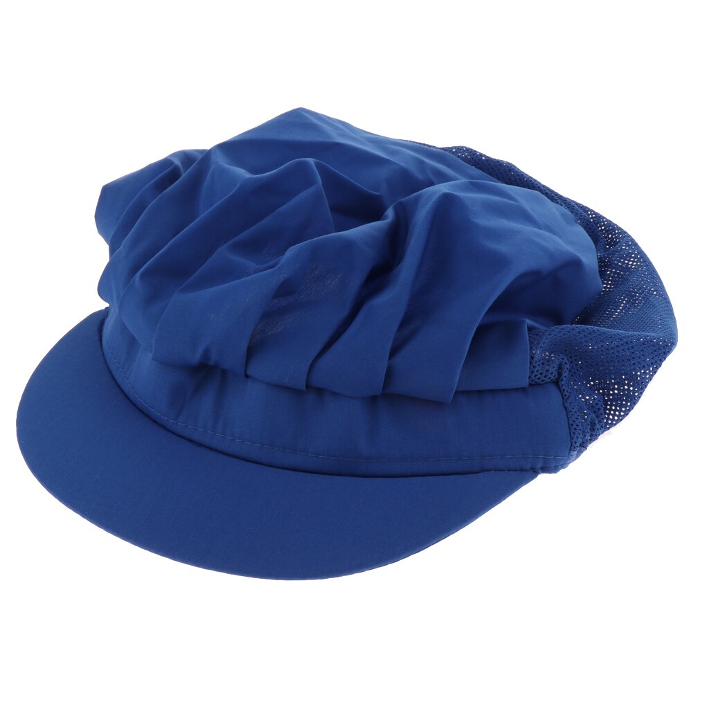 Verstelbare mesh petten voor heren en dames, elastisch, keuken, bakker, chef-kok, pet, catering voor restaurants, pubs, cafés, commerciële keukens: Donkerblauw b
