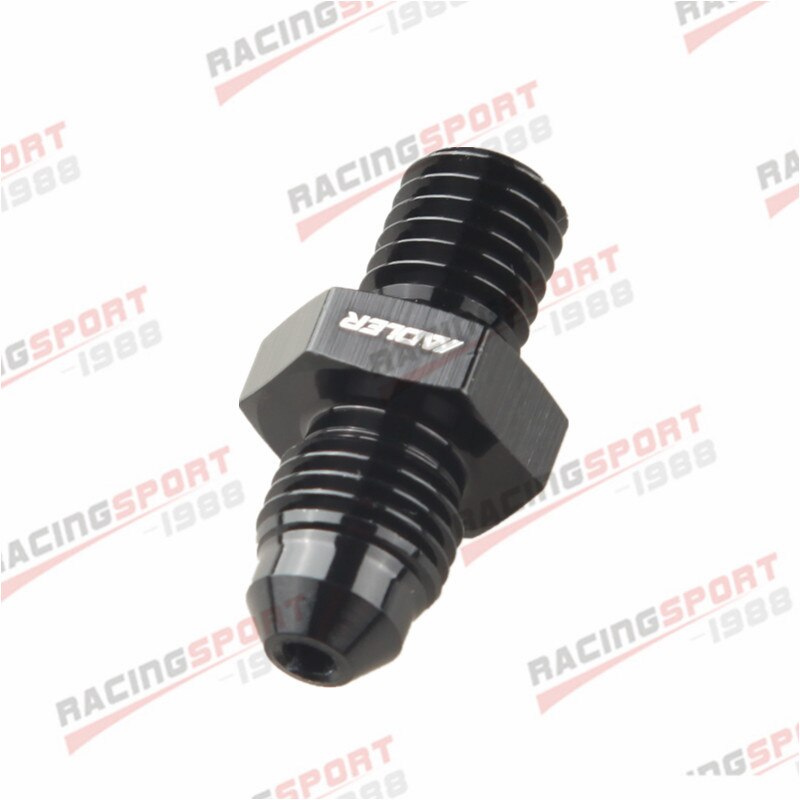 Aluminum Male 4AN AN4 AN-4 Flare To M10 x 1.5 Metric Straight Fitting Black