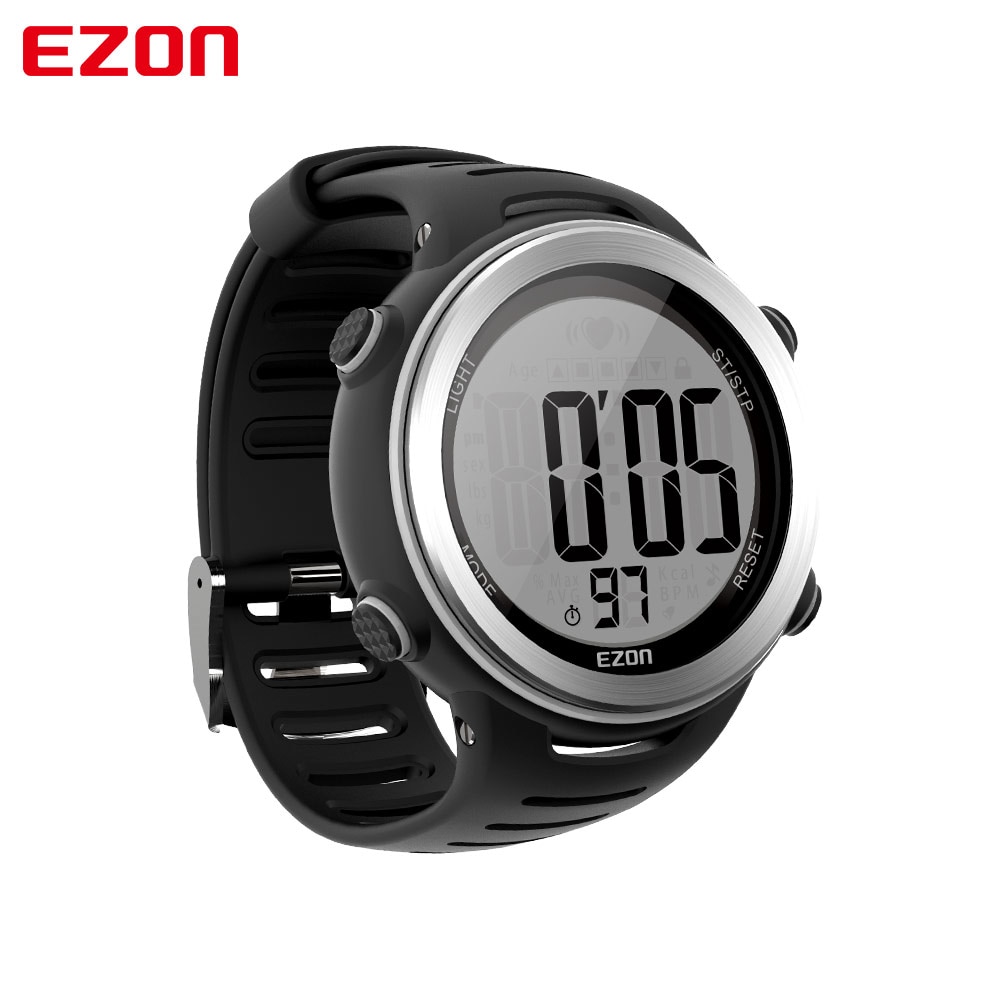 EZON T007 Heart Rate Monitor Digital Watch Alarm Stopwatch Men Women Lovers Outdoor Running Sports Watches with Chest Strap