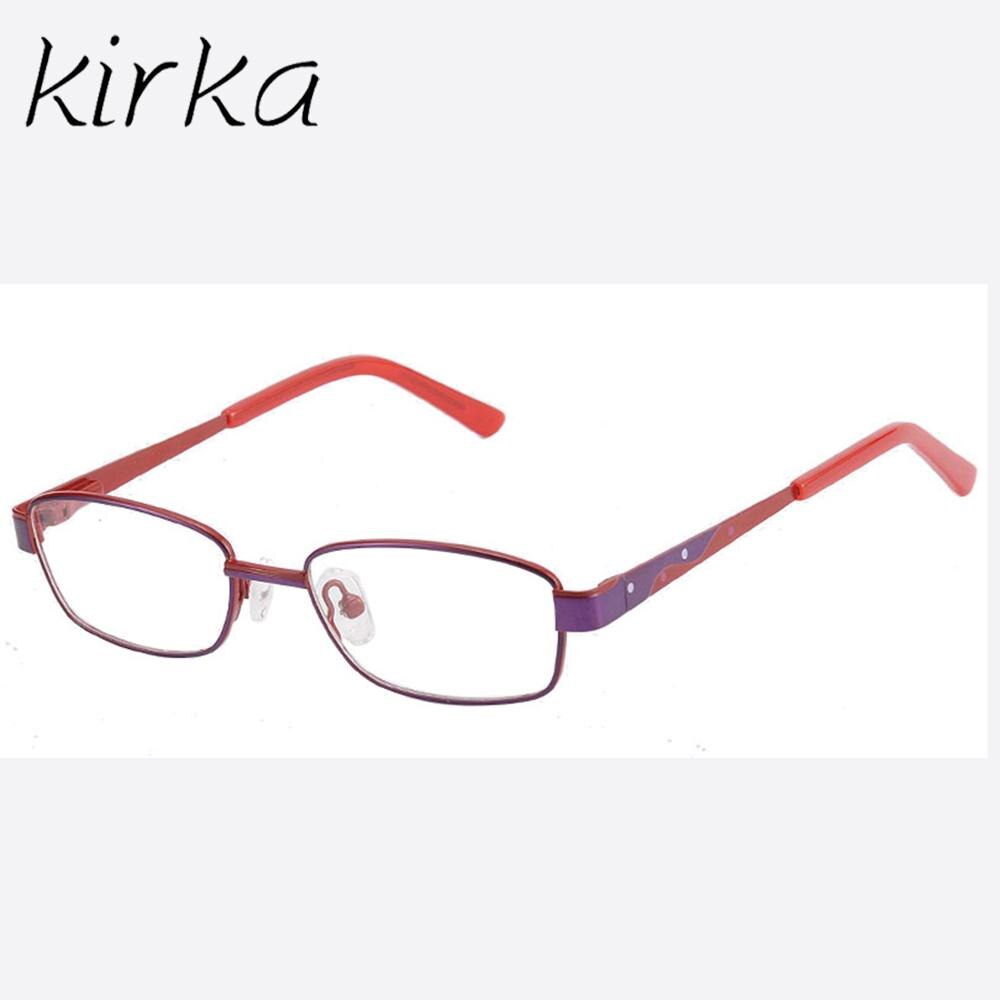 Kirka Brand Kids Boy Optical Glasses Frame Myopia Glasses Prescription Eyeglasses Frame Safety Metal Glasses 2-13 years old: Red
