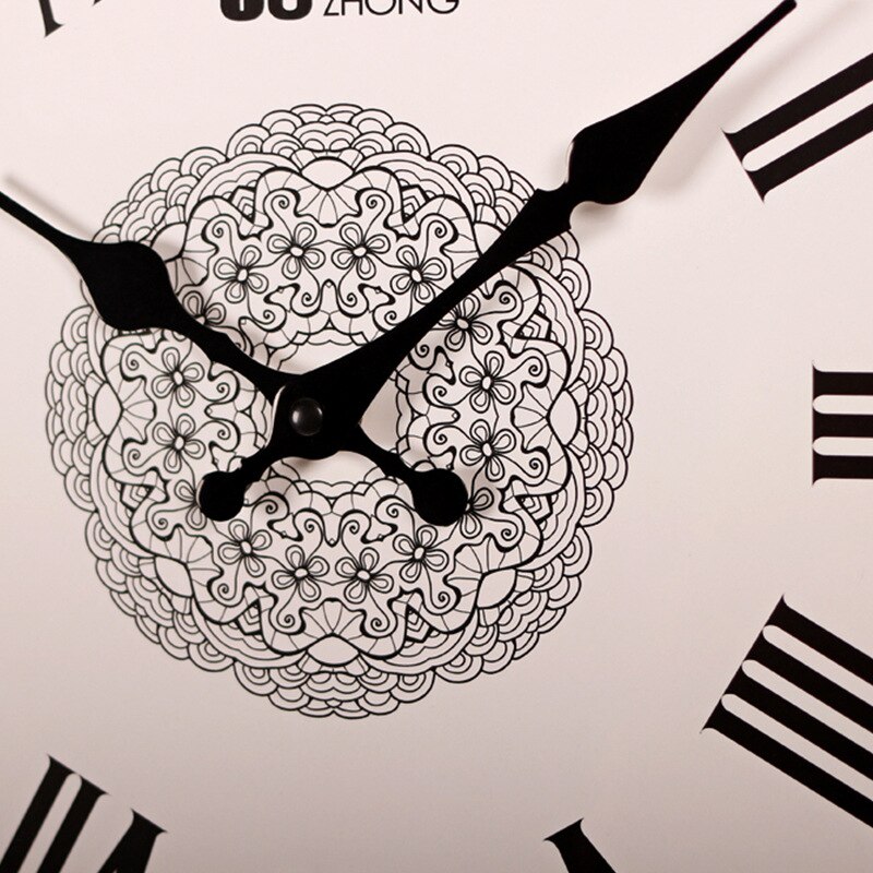 12 Inch Simple Roman Digital Quartz Clock Art Deco European and American Style Silent Wall Clock