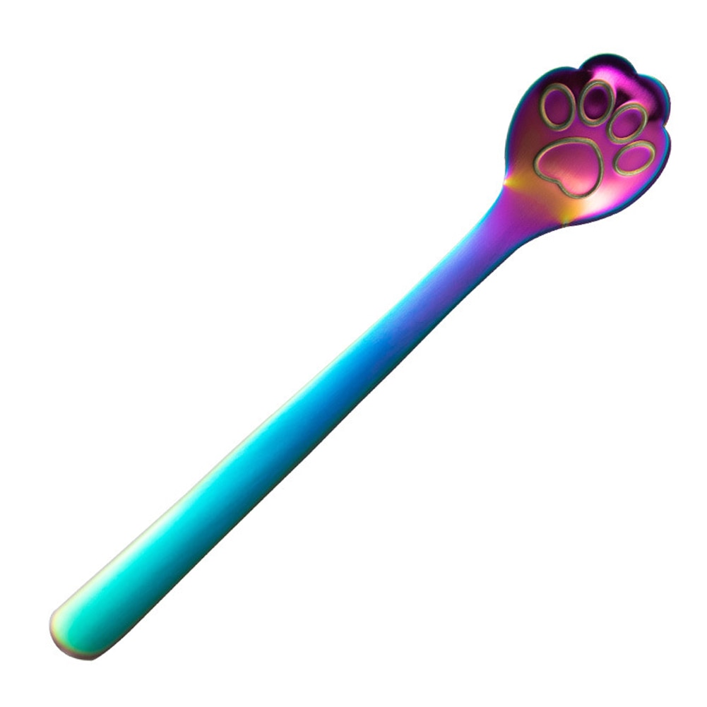 Rvs Gold Hond Kat Paw Claw Hollow Lepel Roeren Lepel Thee Koffie Dessert Lepels Leuke Keuken Gereedschap: MultiColorNonHollow