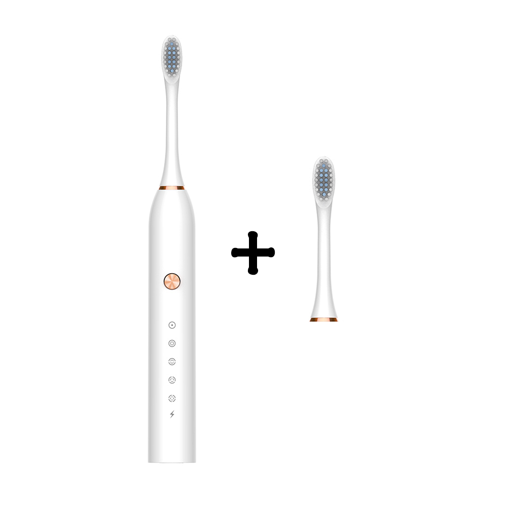 Kraftfuld ultralyds sonisk elektrisk tandbørste 5- tilstand vaskbar elektronisk top smart chip tandbørsteudskiftningshoveder sæt: Luksus hvid 1 sæt