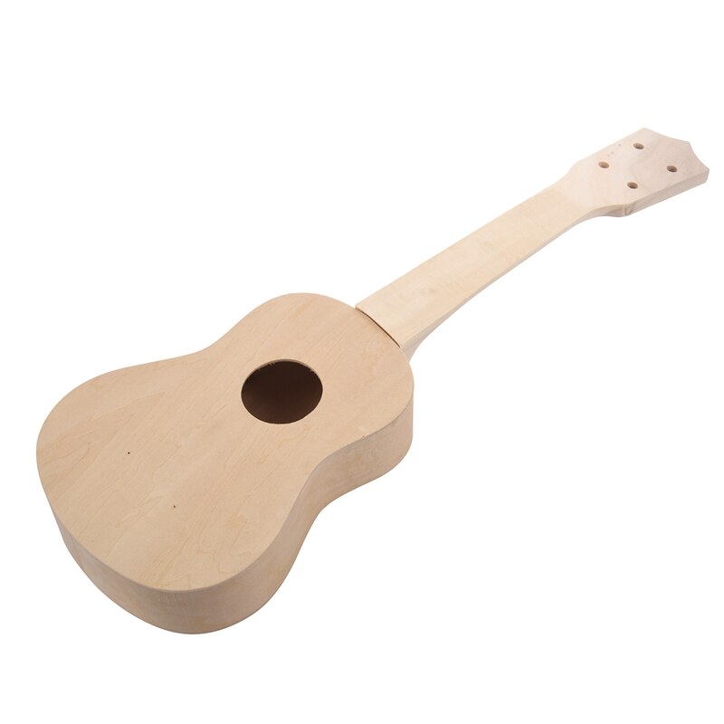 Ukulele Soprano en bois blanc, 21 pouces, guitare hawaïenne, Kit Uke, Instrument de musique, bricolage