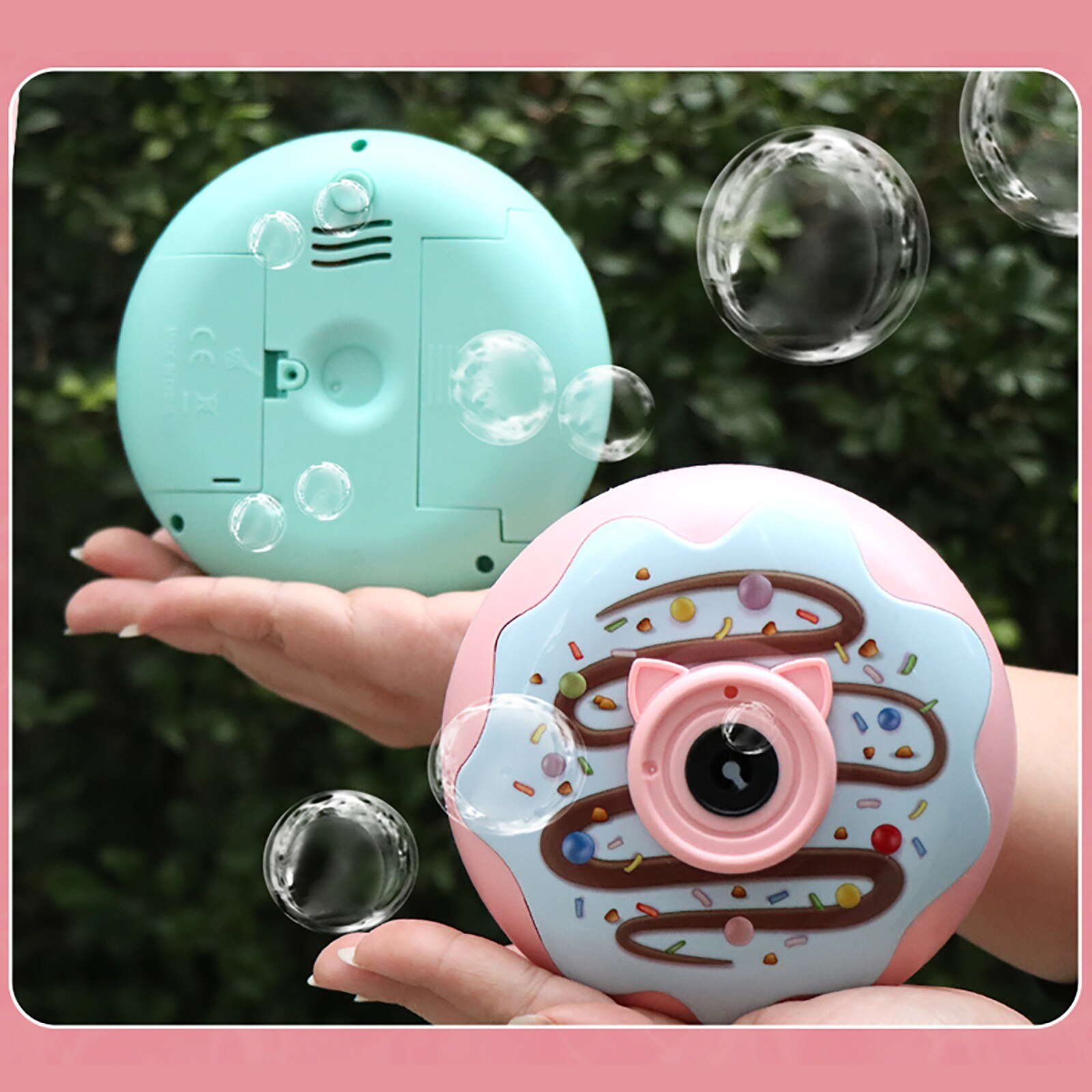 Kinderen Speelgoed Lichte Muziek Donut Bubble Camera Een-Knop Automatische Zeep Bubble Generator Hobby Verjaardag Speelgoed Voor Kinderen