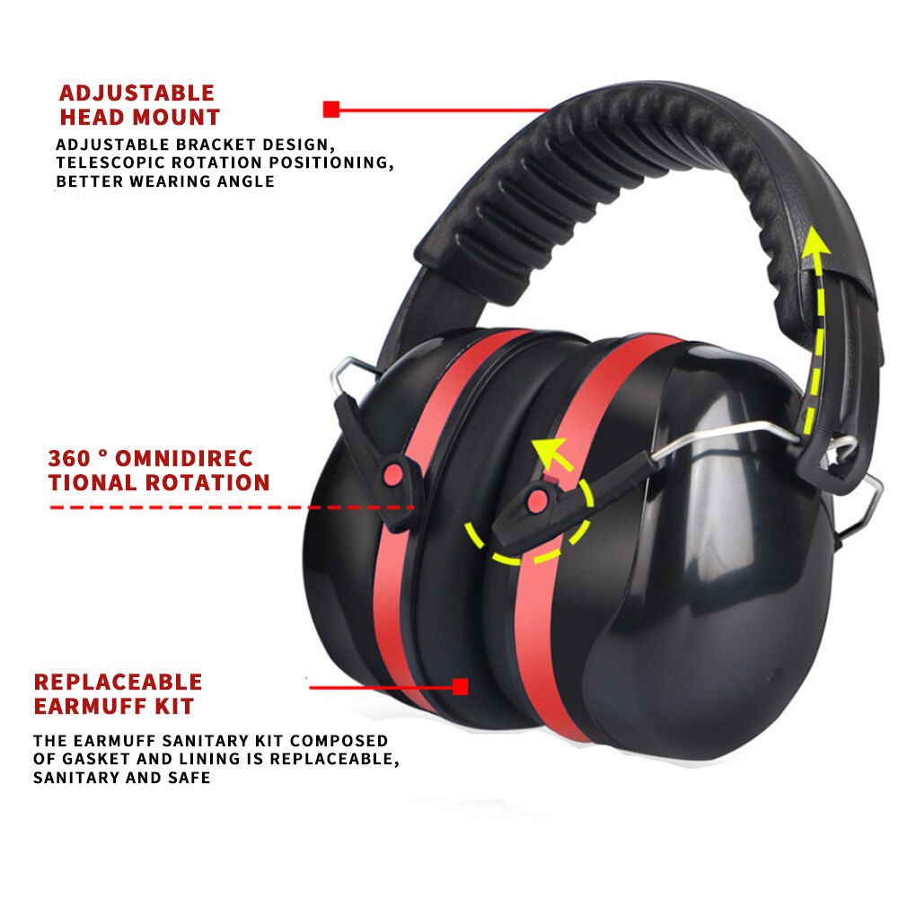 Sound Protection Over Ear Adults Folding Ear Defenders Noise Reduction Sound... – Grandado