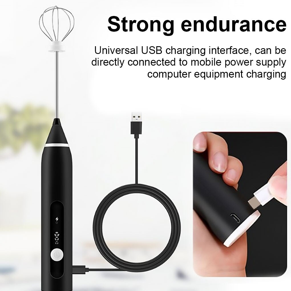 Elektryczny spieniacz mleka USB akumulator trzepaczka robić jajek 3 prędkości urządzenie robić robienia piany ręczny ubijak napoje mikser 4 kolory