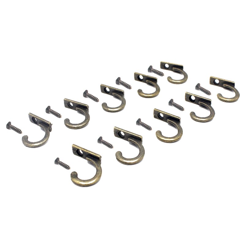 Mini porte-manteau rétro en Bronze, crochet mural à une broche, pour clés, chapeau, serviette, crochets en tissu, 10 pièces/lot
