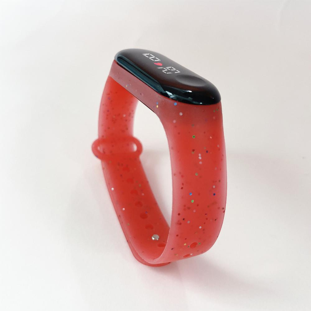 Montres numériques pour enfants filles et garçons, rose, LED, Simple, étanche, bracelet en Silicone: Rouge