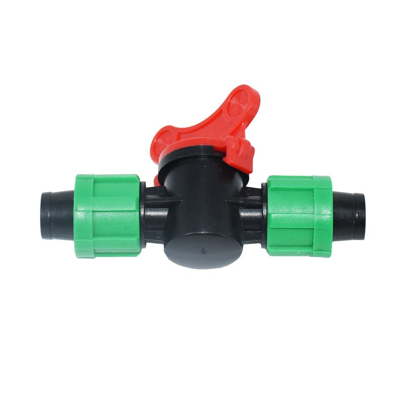 Conector de cinta de goteo de 10mm a 16mm tuerca de bloqueo, válvula de agua de riego, reparación de manguera, grifo de jardín de 2 vías, invernadero para riego, 1 Uds.