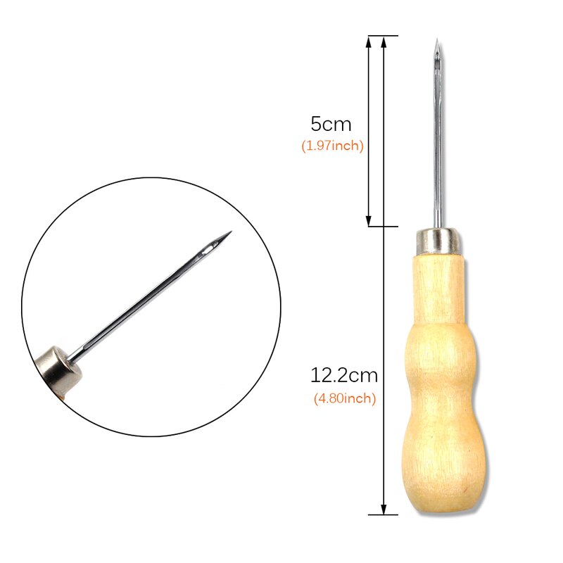 1pcs Leather Awl with Hole Leather Stitcher Tool Hole Puncher Handmade Leather Craftwork Supplies Awl Tool