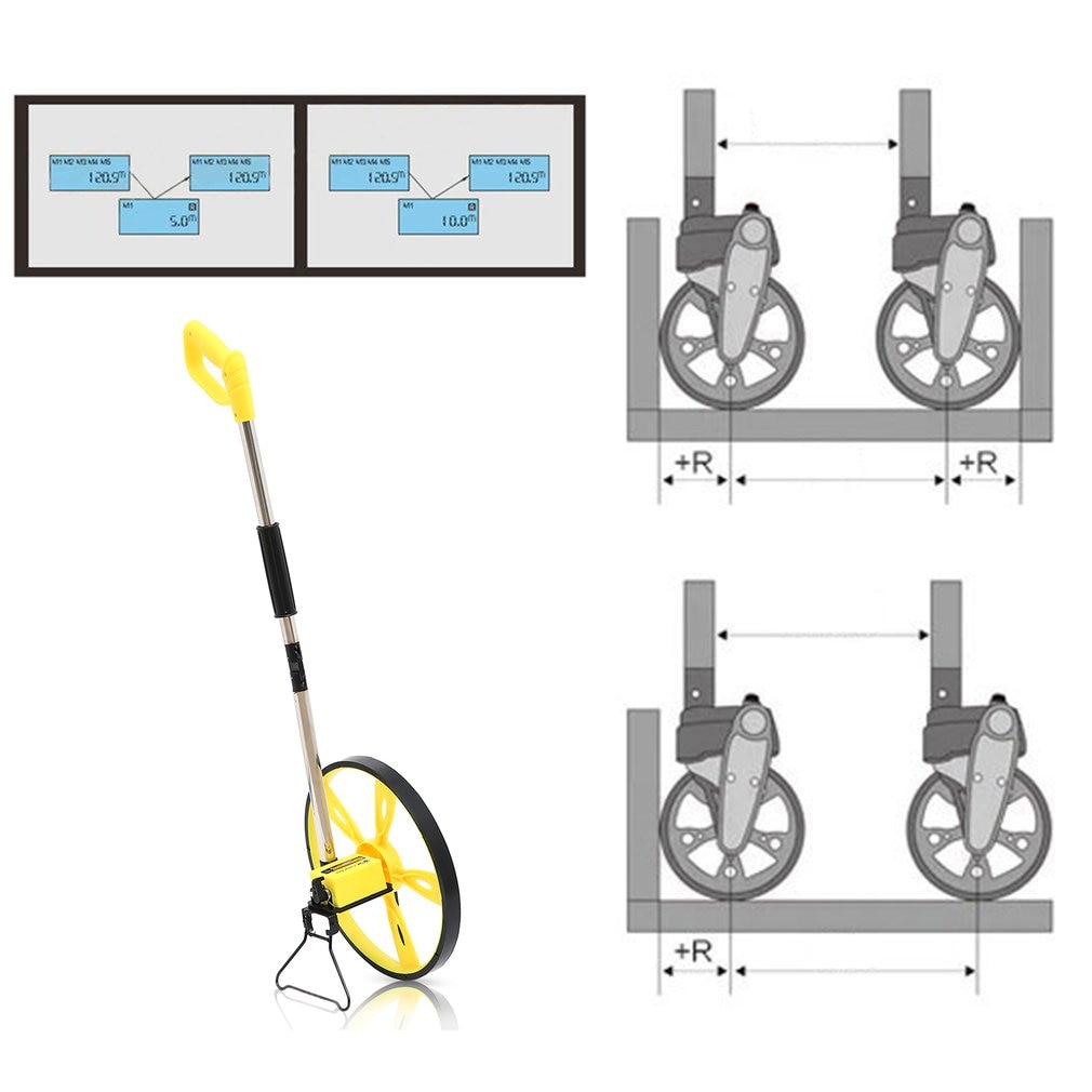Digital measuring wheel distance meter rangefinder walk Foldable Single Flexible Wheels measure 0-9999m measurer Handheld extend