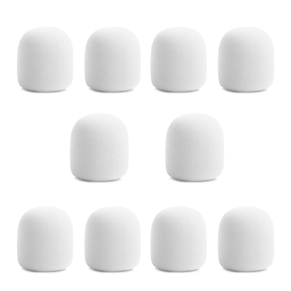 10Pcs Microfoon Foam Mic Spons Cover Professionele Studio Voorruit Mic Caps Microfoon Spons Foam Mic: WHITE