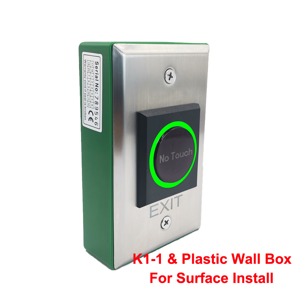 No Touch Exit Button Release Switch Opener NO COM NC LED Light for Door Access Control System Entry Open: K1-1B