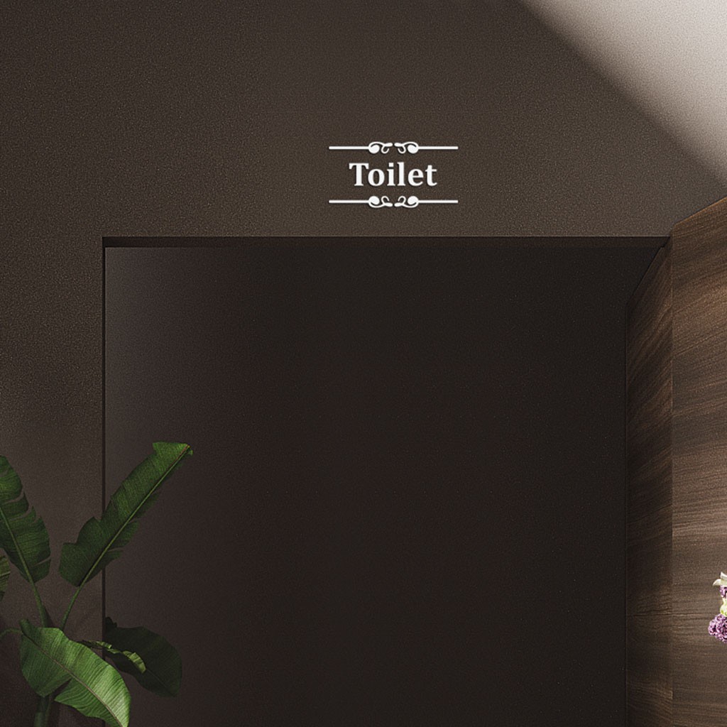 Gør-det-selv personlighed 3d wallstickers toilet badeværelse tips klistermærker wc dør prompt tegn engelske bogstaver wallsticker