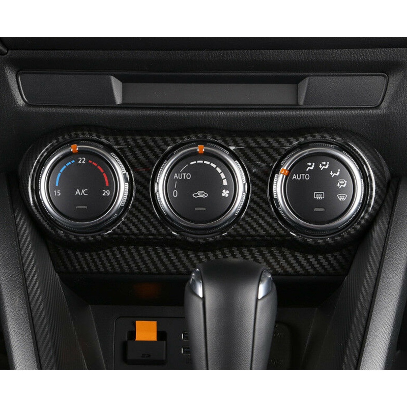 Garniture de couvercle de panneau de sortie de climatisation intérieure en Fiber de carbone pour Mazda CX-3 CX3 -18