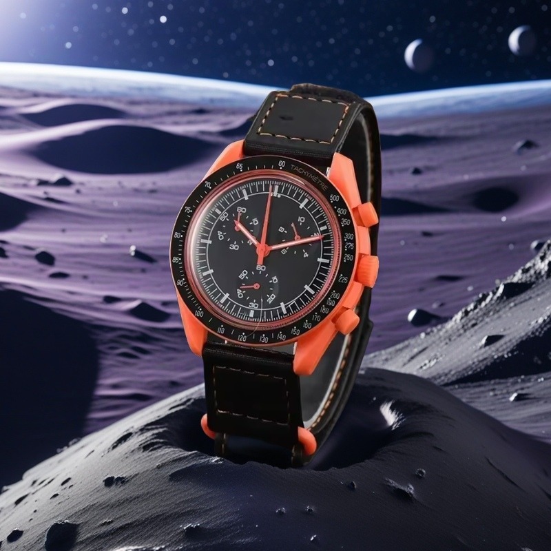 Men's popular watch, Moon Joint Space Moon Mission six hand chronograph watch, quartz women's watch, couple's watch