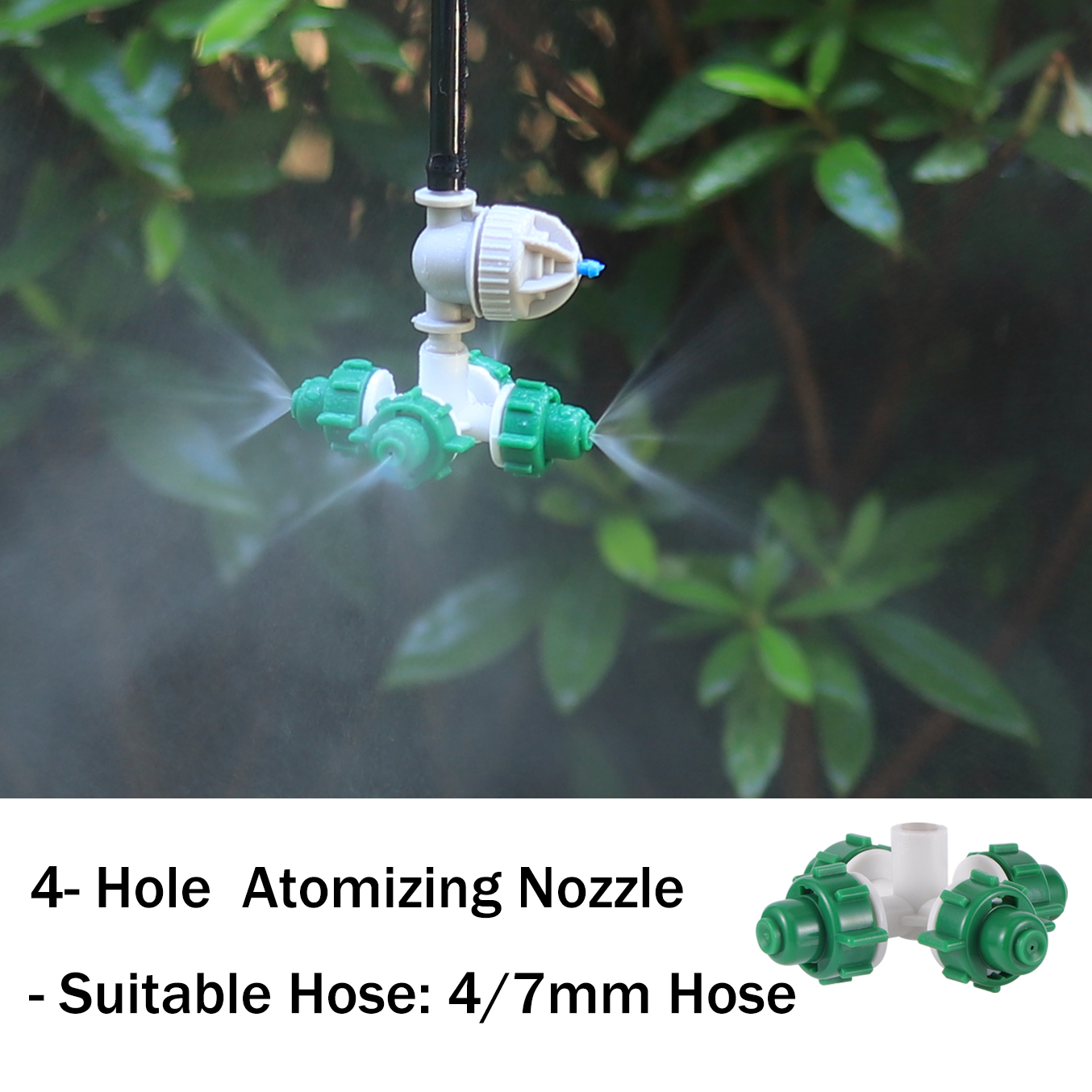 Plante plen dyse hage kryss forstøvningsdyse drivhus sprinkler hengende vanning luftfukting forstøvningsdyse: Hvit