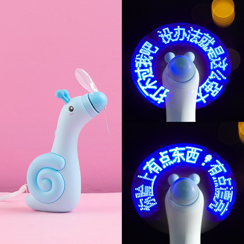 Mini USB Charging Fan Flexible USB Powered Cooling Fan LED Flash Portable Fans with Message For Student