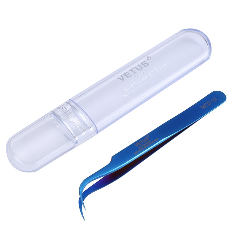 Precision Original VETUS Tweezers Pinzas VETUS MCS-15 Series Stainless Steel Curved Tweezers Mobile Phone Repair Tools