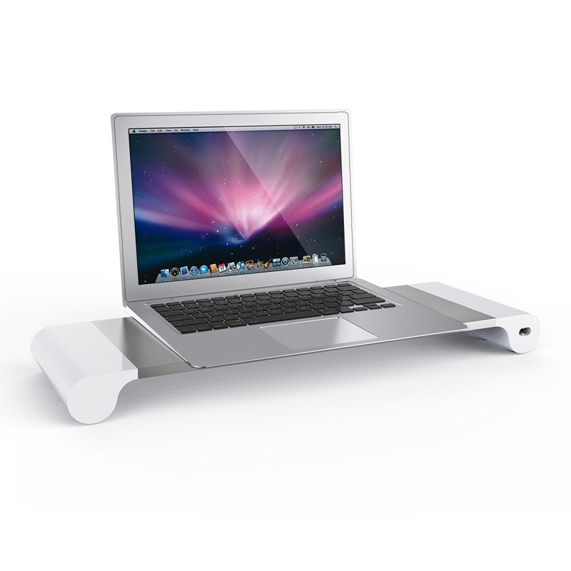 Soporte antideslizante de aleación de aluminio para Monitor de ordenador portátil, elevador de escritorio con 4 puertos, Cargador USB para MacBook