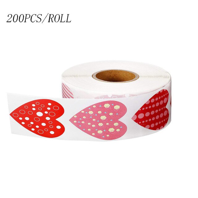 500PCS/Roll Red Love Heart Shaped Label Sticker Scrapbooking Packaging Seal Labels Birthday Wedding Party Supplies: B