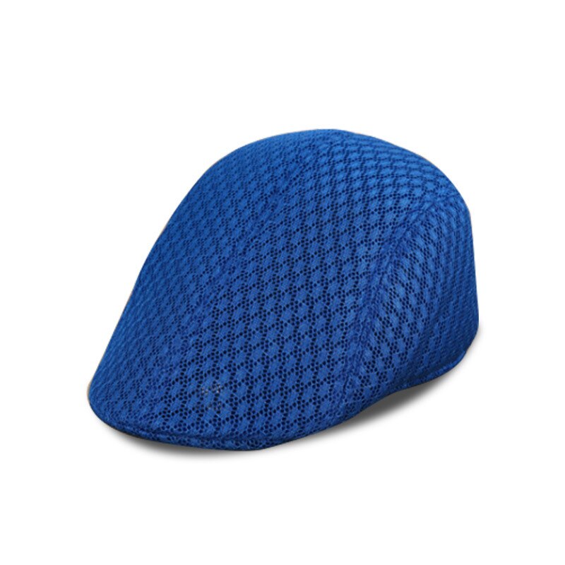 Summer Mesh Beret Cap Men Women Newsboy Hat Visors Sun Hat Outdoor Mens Flat Caps Berets Casquette Boina Caps: Blue