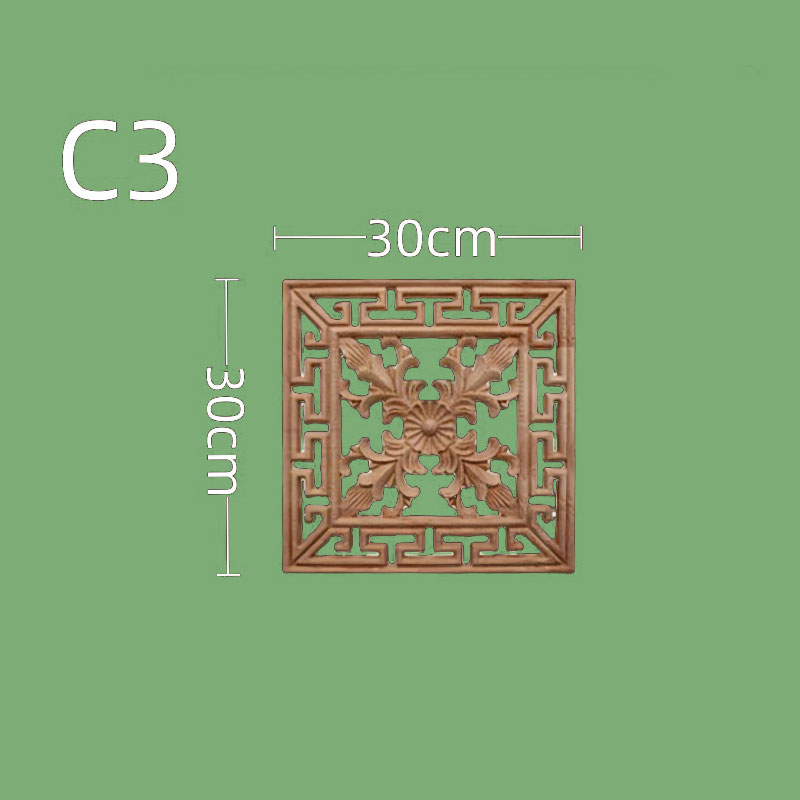 Accessori per mobili intagliati in legno in stile europeo - Sculture cave quadrate in legno massello per porte dell'armadio, cucina e decorazioni per la casa: Blu profondo