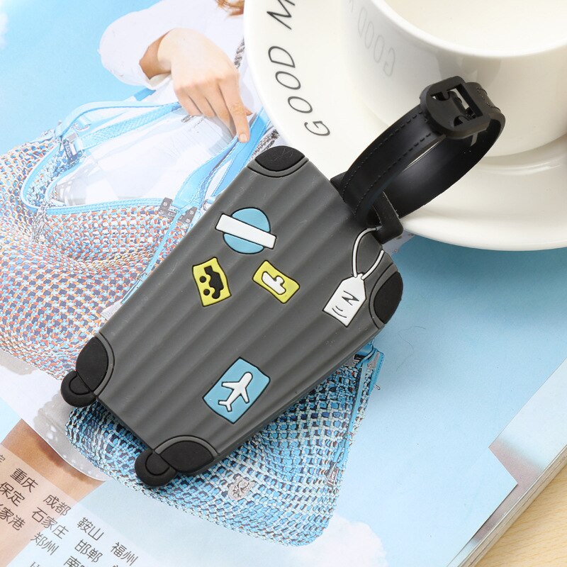 1pc Suitcase Cartoon Luggage Tags ID Tag Address Holder Identifier Label travel Accessories