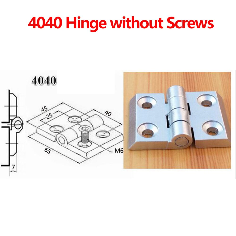 Bisagra metálica de perfil de aluminio, bisagra de aleación de Zinc con tornillos opcionales, 1 unidad, , 3030, 3040, 4040: 4040 Hinge