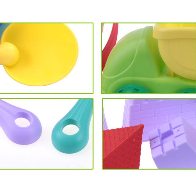 11Pcs Zomer Kinderen Zachte Rubber Strand Speelgoed Auto Play Zand Hulpmiddel Schop Kind Zand Kasteel Diy Kinderen Strand Emmer