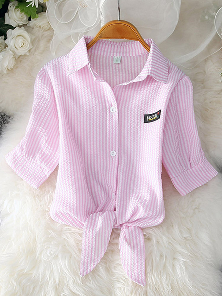 2025 Dames Tops Mode Vrouwen Zomer Chiffon Blouse Korte Mouw Casual Shirt Wit Ropa Mujer Blusas Feminino: XXL / Roze