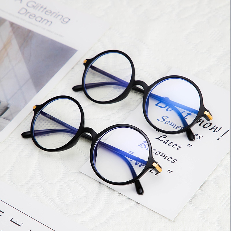 Ultralight Blue Film Glasses Anti Blue Light Glasses Round Optics Glasses Men Women Blue Blocking Computer Goggles Spectacle