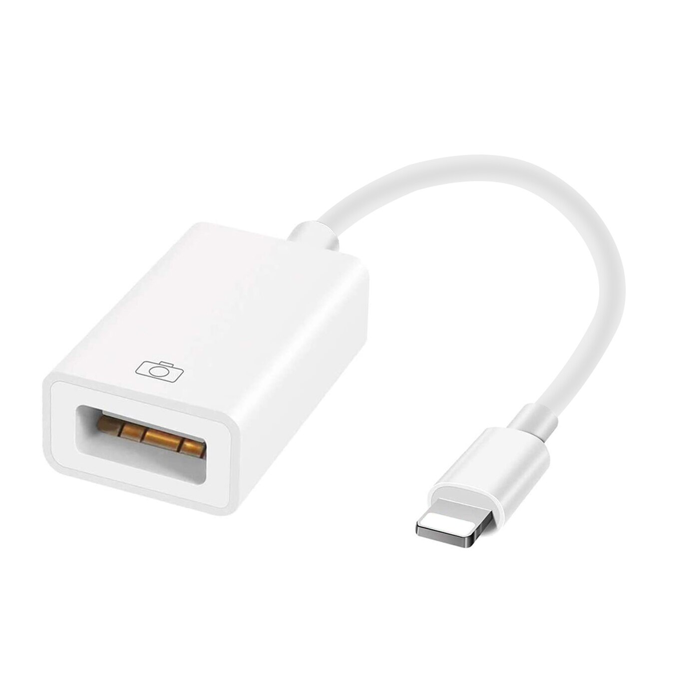 MeloAudio Upgraded OTG Cable Male to Female 500mAh USB Adapter Lightning for iPhone iPad iOS 9 to 14 Compatible MIDI Keyboards: White