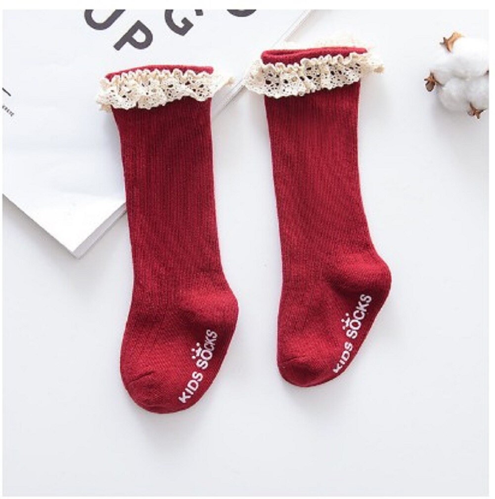 Kinder mädchen nette socken Knie socken Hohe Bogen Knoten Prinzessin Socken Baby Socken Lange Rohr Booties Vertikale Gestreiften sokken meias 0-4Y