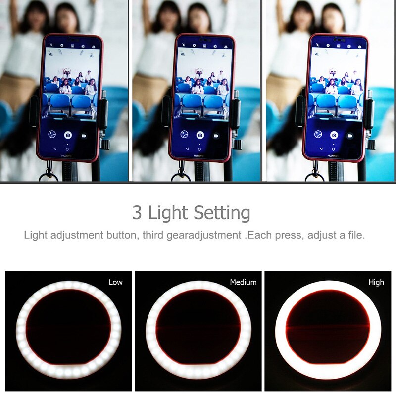 Selfie Ring Mobile Phone Clip Lens Light Lamp Litwod Led Bulbs Emergency Dry Battery For Photo Camera Well Smartphone Beauty