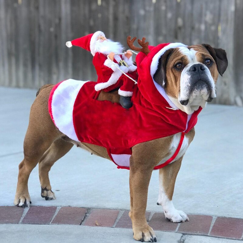 Noël chiens manteau Santa Cosplay tenue pour noël carnaval Pet Costumes vêtements fête habillage vêtements