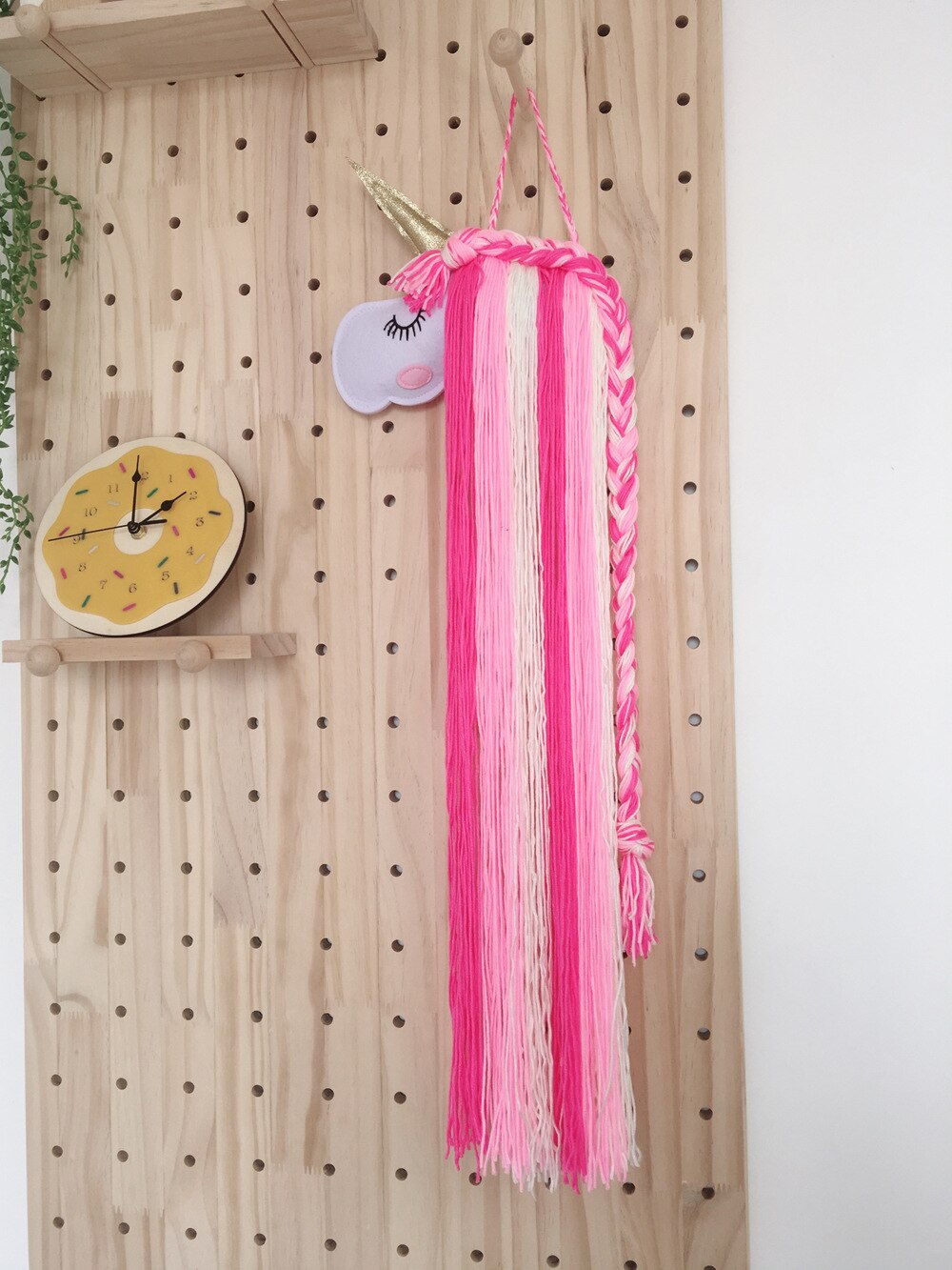 INS-horquillas de unicornio de fieltro para niños, accesorios para el cabello, cinturón de almacenamiento para colgar en la pared, tiara, cinturón de acabado, estante de acabado