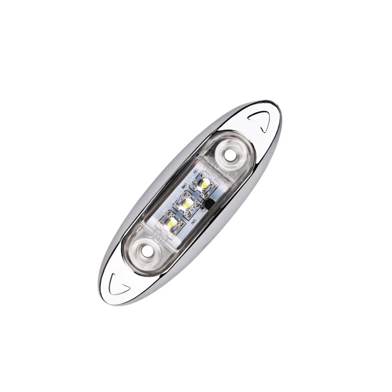 Dc 12v 24v led sidomarkörer frigång fish shape lastbil skåpbil trailer vit lampa ljus 10 st trailer 3 led lampor