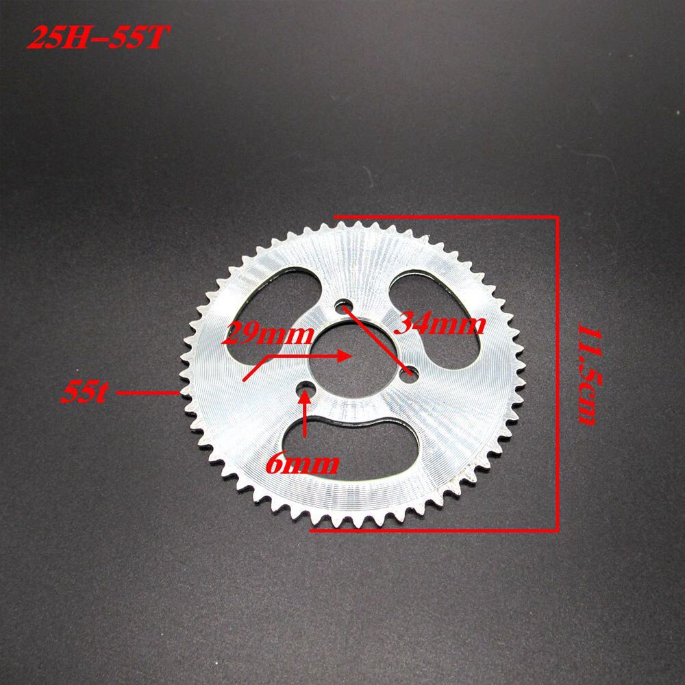 Piñón de cadena trasero para motor de 2 tiempos, 47T, 55T, 68T, 70T, 25H, 47cc, 49cc, Mini ATV, Quad, 4 Wheeler, Scooter Goped, 29mm