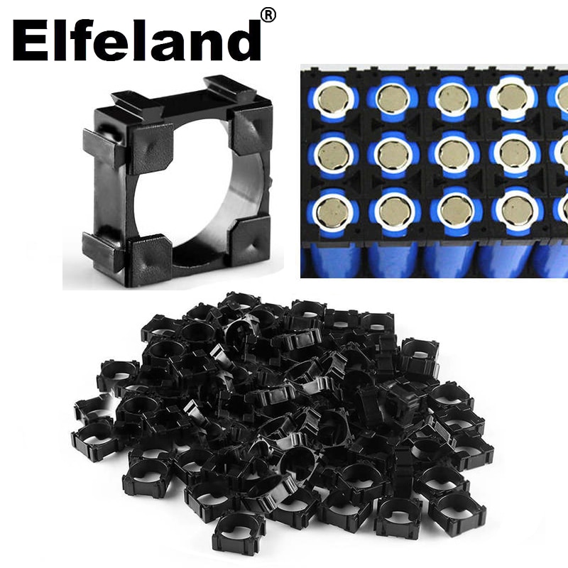 Elfeland 100 pièces 18650 batterie support de cellule, batterie rayonnant support pour batterie stockage sécurité entretoise