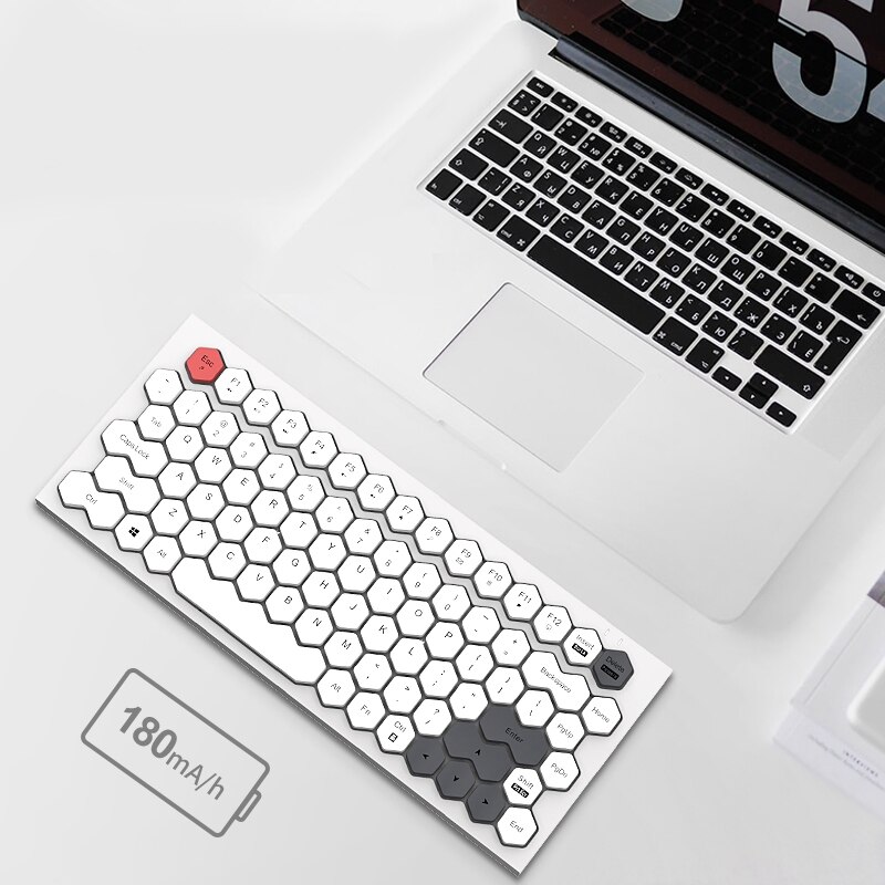 Mini Wireless Bluetooth Keyboard Ultra Slim 2.4GHz Bluetooth5.1 Keyboard 83 Keys Colorful Keypad for Laptop