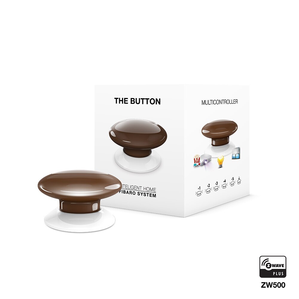 FIBARO The Button FGPB-101-1-8, Six Pre-Programmed Scenes, 8 Colors, Zwave Smart Home