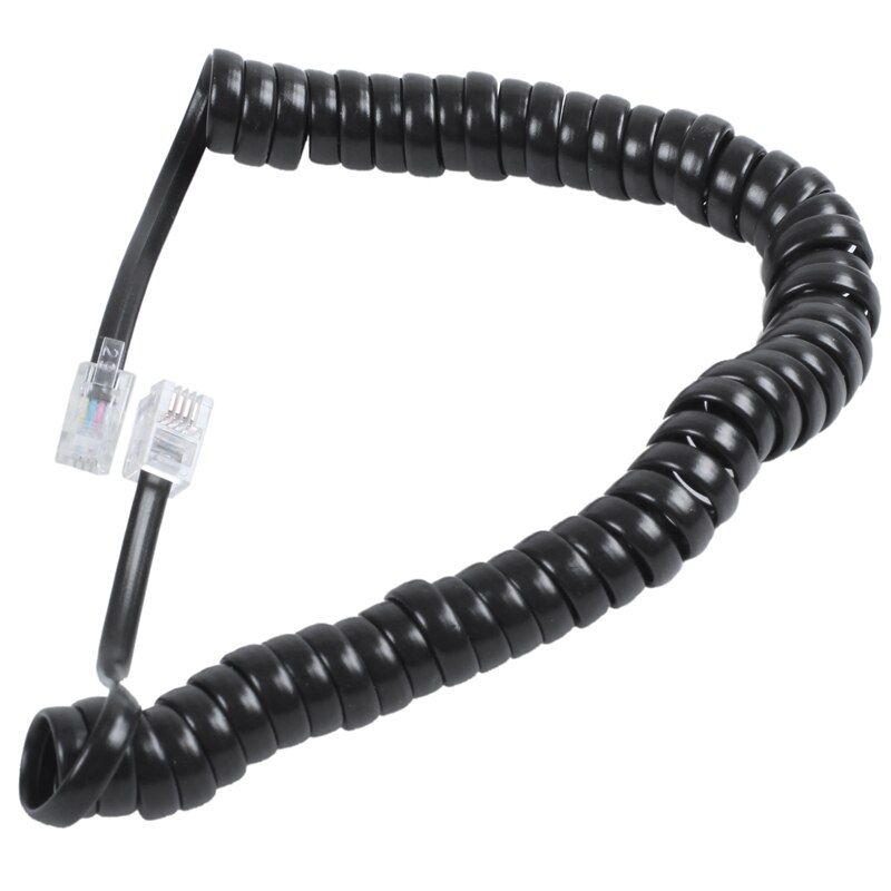 9.3" Black RJ9 Telephone Phone Modem Coil Line Cord Cable