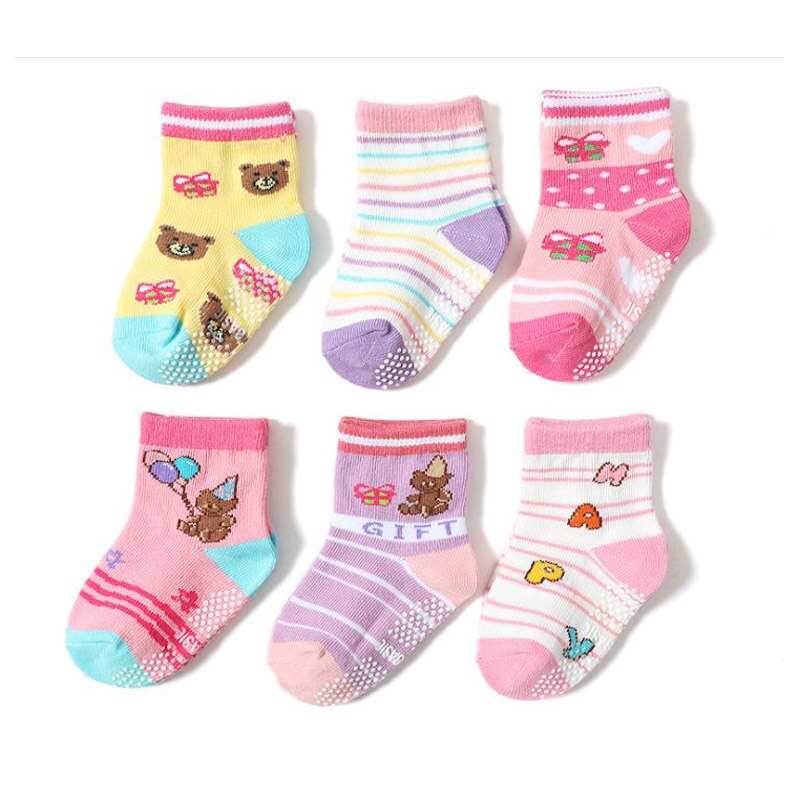 frühling 1-5Y freundlicher Socken Mit Gummi Sohlen Baby Mädchen Kleinkind Anti Unterhose Socken Kawaii Warme Sox Kleinkind Mädchen Wärmer sokken