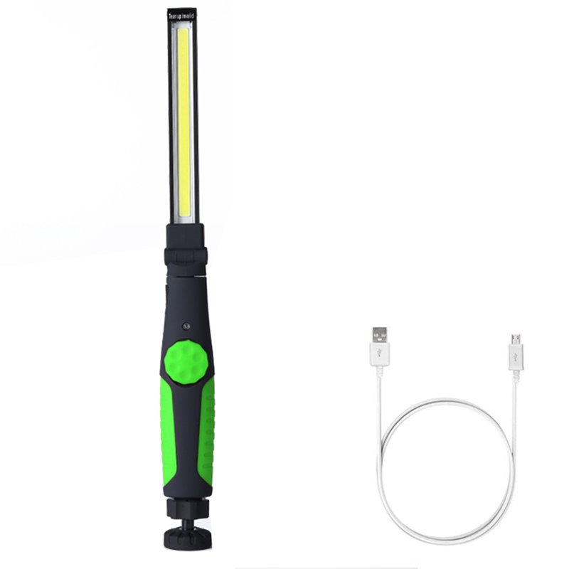 Lampe de poche pliante à Led pour le travail, bande Rechargeable, lumière d&#39;inspection magnétique, atelier de réparation de voiture, éclairage de torche, 1/3/6 paquets: Green