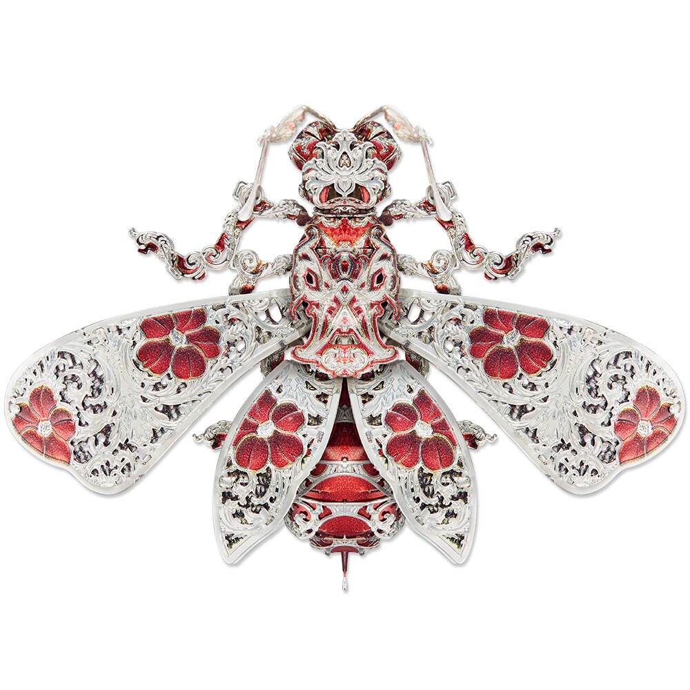 Piececool 3D puzzle metalowe broszka z owadami akcesoria zestawy modeli dla nastolatków DIY układanki zabawki łamigłówka: YELLOW